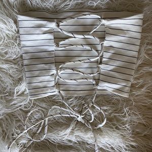 Stripe tie back tube top